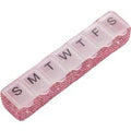 Weekly Pill Organizer, 7-Day Small Pill Case for Daily Medication and Vitamin Storage in Pink