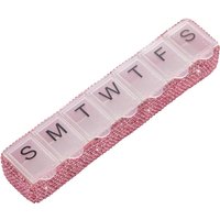 Weekly Pill Organizer, 7-Day Small Pill Case for Daily Medication and Vitamin Storage in Pink