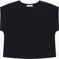 Top cropped senza maniche con scollo tondo