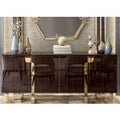 Casa Padrino luxury Art Deco sideboard dark brown / gold 220 x 55 x H. 90 cm - Noble cabinet with 4 doors - Art Deco Living Room Furniture