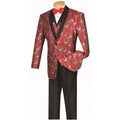 Vinci Men's 3-Piece Elegance Flamingo Pattern Suit