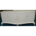 Casa Padrino Luxus Barock Massivholz Sideboard Matt WeiÃ / Beige - Handgefertigter Massivholz Schrank mit 4 TÃ¼ren - Luxus Barock MÃ¶bel - Wohnzimmer MÃ¶bel im Barockstil - Barock Einrichtung