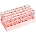 Monthly Pill Organizer with AM/PM Compartments, 30-Day Travel Medicine Case for Vitamins (Pink)