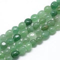 Verde naturale perline avventurina fili, pepite, 8-15x7-12x4-12mm, Foro: 1 mm, circa 30-45pcs/filo, 15.7 pollice