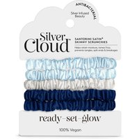 Silver Cloud Satin+ Skinny Soft Hair Scrunchie Santorini 5 Pack