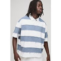 Polo Oversize De Rugby Recto Roto De Manga Corta, Azul