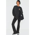 PrettyLittleThing Black Embossed Logo Washed Skinny Flare Trousers