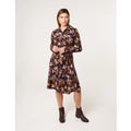 Abstract Printed Short Belted Shirt Dress - L / BLACK PATTERN