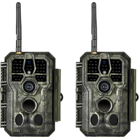 2-tlg. Wildkamera Wlan Fotofalle Jagdkamera Wildtierkamera 64MP 1296P 0,1s Schnelle Trigger Geschwindigkeit Nachtsicht Bewegungsmelder 110°PIR IP66 Wasserdichter | A280W Grün