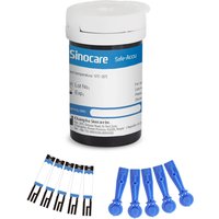 Sinocare Safe Accu Blood Glucose Monitor with Large Memory Capacity, High-cost Performance | No Meter+Only 50pcs×(strips+lancets) | mmol/l