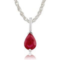 Classic Pear Ruby Pendant in 9ct White Gold