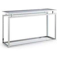 Casa Padrino Konsole Silber / Schwarz 150 x 40 x H. 78 cm - Luxus Wohnzimmer Konsolentisch