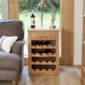 Mobel Oak Lamp Table - Wine Rack