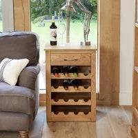 Mobel Oak Lamp Table - Wine Rack