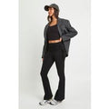 Leggings Básicos De Campana Con Pliegue En La Cintura De Boohoo, Negro