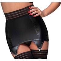 Noir Handmade Schwarzer Strapsgürtel F156 aus elastischen Bändern mit vier Strapshaltern und feinem Rückverschluss