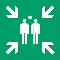 Pictogram bordje Djois Verzamelplaats 300x300mm groen
