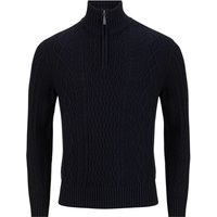 6th Sense Aran 1/4 Zip Jumper - Navy - M