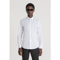 CAMICIA SUPER SLIM FIT “MILANO” IN FRESCO POPELINE DI COTONE MISTO STRETCH