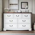 Farmhouse Dresser for Bedroom with 7 Drawer, Wood Vintage Dresser TV Stand for Living Room, Hallway