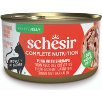 Schesir Complete Nutrition Filetti in gelatina 6 x 85 g in lattine - Tonnetto con gamberetti