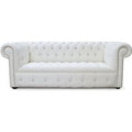 Chesterfield Crystal Diamond White Buttoned Seat Leather Sofa Offer