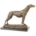 Casa Padrino Luxus Bronzefigur Windhund mit Marmorsockel Bronze / Gold / Schwarz H. 24,5 cm - Luxus Dekofigur