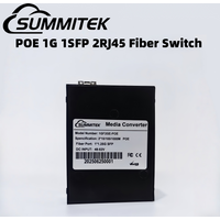SUMMITEK Gigabit Fiber 1SFP to 2RJ45 Switch with POE Output Fiber Optic Media Converter without SFP Module