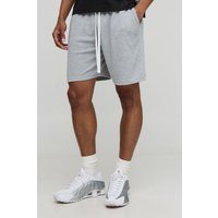 Pantalón Corto Holgado Largo Con Bordado De Italia, Gris