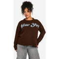 Jersey Plus Oversize De Punto Con Texto New York, Brown