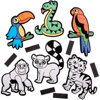 Rainforest Animal Fuzzy Art Magnets Classpack (Pack of 30) Craft Kits