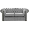 Chesterfield 2 Seater Shelly Moon Mist Leather Sofa Settee