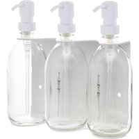 Distributeur de savon mural triple blanc