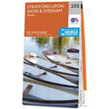 Ordnance Survey OS Map of Stratford-upon-avon & Evesham: Explorer 205