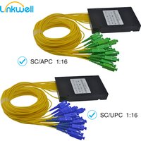 1x16 Box Type 1M SC APC SC UPC PLC Splitter, ABS Fiber Optical Telecom Splitter Connector box 1:16