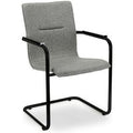 Workliving Vergaderstoel X6 - Sledeframe - Wolvilt 602 middengrijs - frame zwart