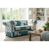 Chesterfield 2 Seater Charles Patchwork Green Sofa Offer