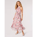 Painterly Floral Shimmer Midi Dress