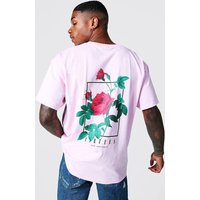 Oversize T-Shirt mit Virtues Print - Rosa - M, Rosa