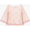 Top en dentelle manches 3/4 transparentes