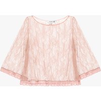 Top en dentelle manches 3/4 transparentes