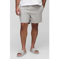 Plus Textured Mid Length Swim Shorts, Gris