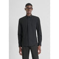 CAMICIA SLIM FIT “LONDON” IN COTONE EASY IRON CON ABBOTTONATURA NASCOSTA