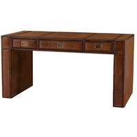 Casa Padrino Luxus Leder Schreibtisch / SekretÃ¤r Braun B150 x T72 x H78 cm