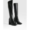 Botas De Caña Alta Elásticas De Holgura Ancha, Negro