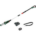 Bosch UNIVERSALCHAINPOLE P4A 18v Cordless Telescopic Pole Tree Pruner 200mm 1 x 4ah Li-ion Battery Charger