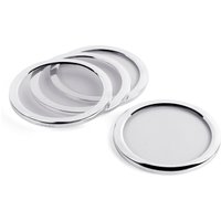 Sterling Silver and Glass Set of 4 Drinks Coasters
