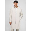Regular Fit Raglan Single Breasted Melton Car Coat, Cream