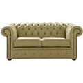 Chesterfield 2 Seater Shelly Golders Green Leather Sofa Settee