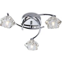 Firstlight 8364CH Clara 3 Light Flush Ceiling Light with Glass Shade